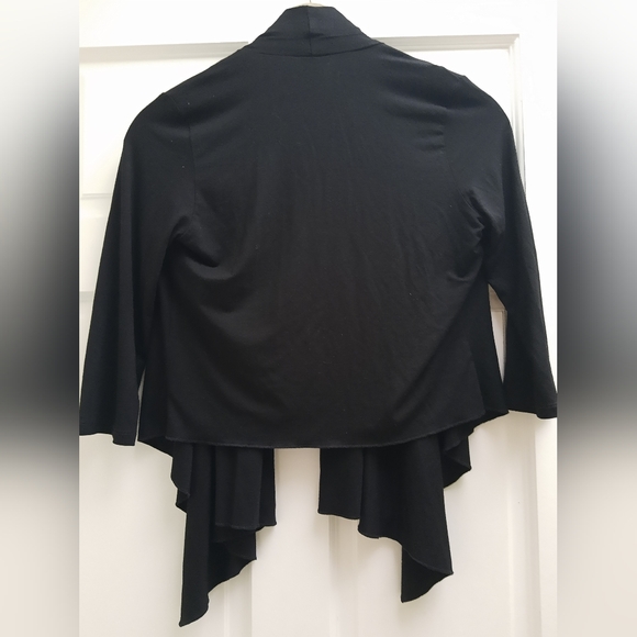 Black open cardigan , longer at front. Approx size small in us sizes. - Picture 2 of 5